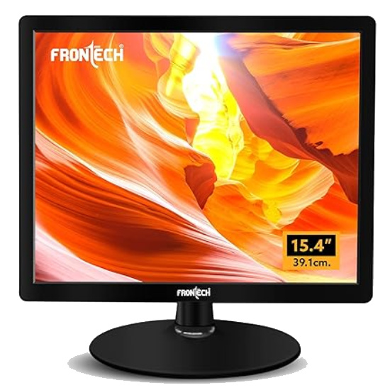 FRONTECH 15.4 Inch HD LED Monitor | Refresh Rate 60 Hz,1280 x 800 Pixels | Wall Mountable Slim Stylish Design with 16.7M Colors | HDMI & VGA Ports, Built-in Power Supply (MON-0068,Black)